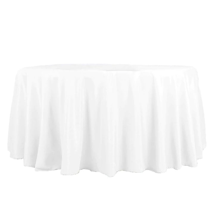 White Polyester Round Tablecloths